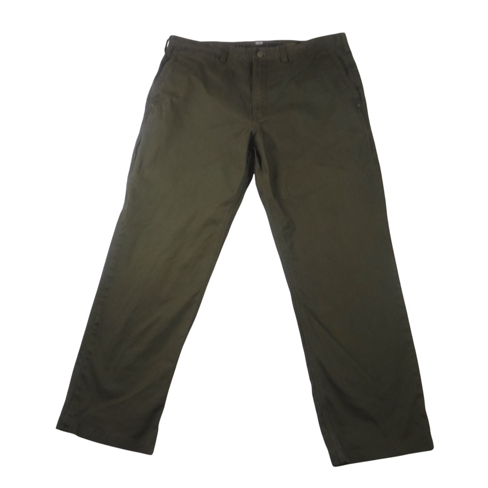 Duluth Trading Co Flex Ballroom Khakis Mens Olive Green Straight Leg Pants 39x31